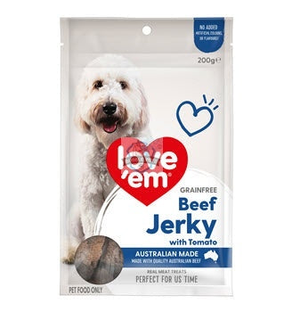 Love Em Beef Jerky with Tomatoes Dog Treats