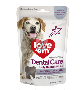 Love Em Grain Free Kanagroo Dental Care Dog Treats