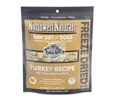 Northwest Freeze Dried Turkey Dog Food (3 12oz for $152.70 Bundle Deal)