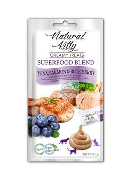 Natural Kitty Creamy Treats Superfood Blend - Tuna, Salmon & Blueberry
