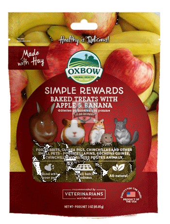 Oxbow Simple Rewards Apple & Banana Baked Treats For Small Animals