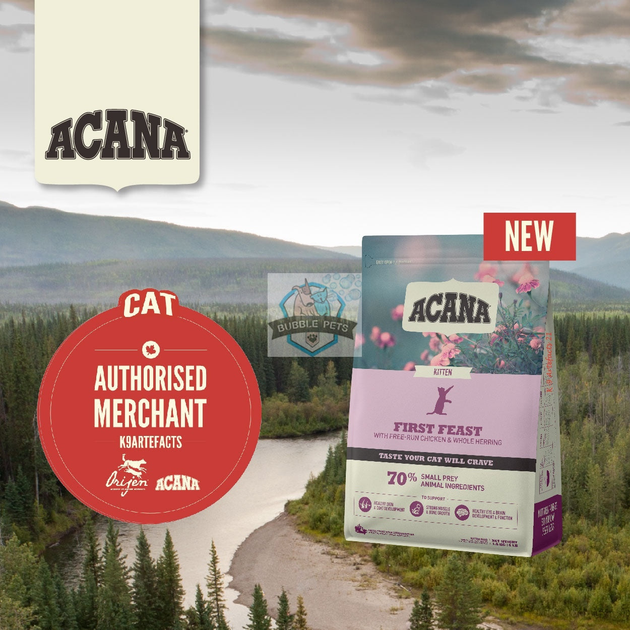 PROMO Extra 10% OFF Acana Freeze Dried Coated First Feast Kitten Cat Food