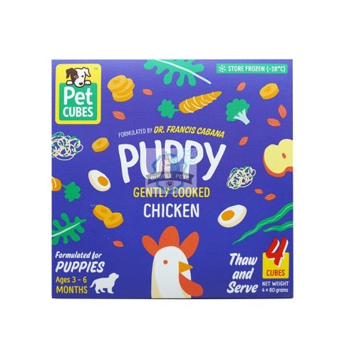 PetCubes Gently Cooked Frozen Chicken Puppy Dog Food