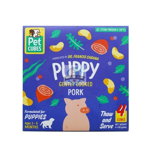 PetCubes Gently Cooked Frozen Pork Puppy Dog Food