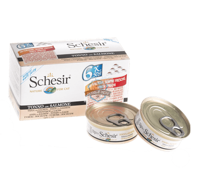 Schesir Tuna with Salmon in Natural Jelly Canned Cat Food 6 x 50g