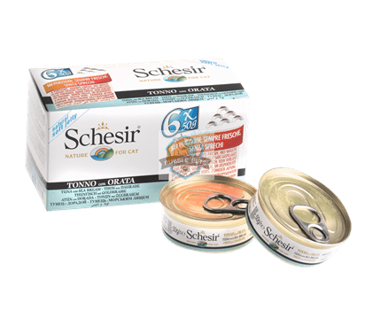 Schesir Tuna with Seabream in Natural Jelly Canned Cat Food 6 x 50g
