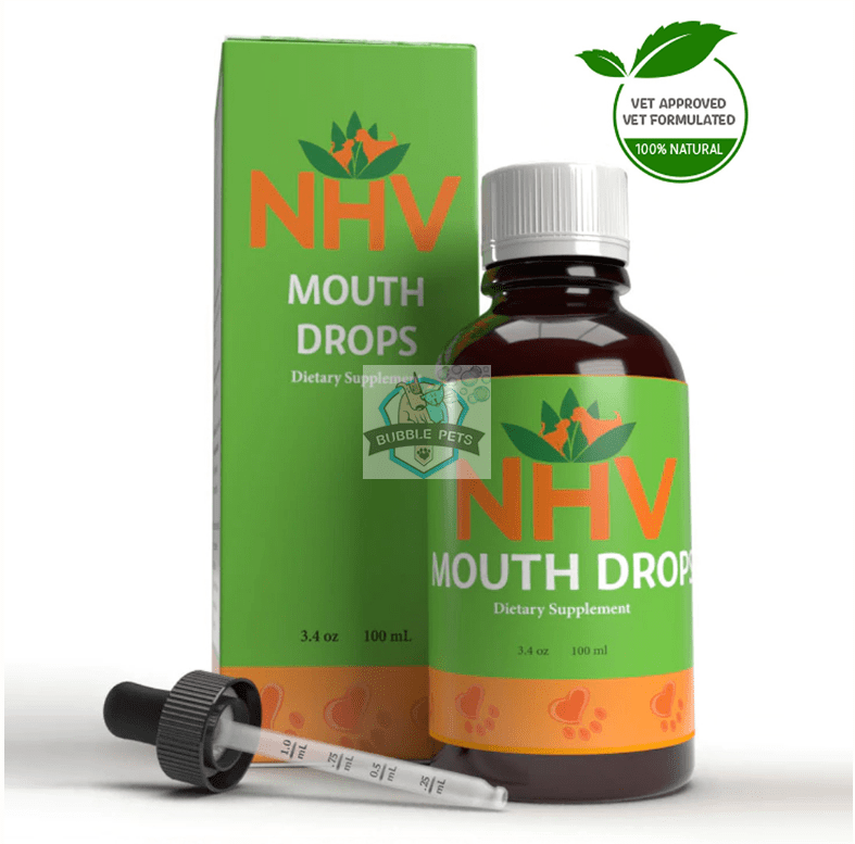 NHV MOUTH DROPS against Bad Breath, Bacterial infections for Dog Cats Pets