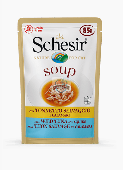 Schesir Cat Pouch In Soup Wild Tuna and Squid