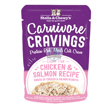 Stella & Chewy's Carnivore Cravings (Chicken & Salmon) in Broth Pouch Cat Food