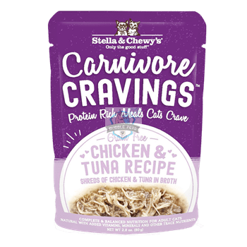 Stella & Chewy's Carnivore Cravings (Chicken & Tuna) in Broth Pouch Cat Food