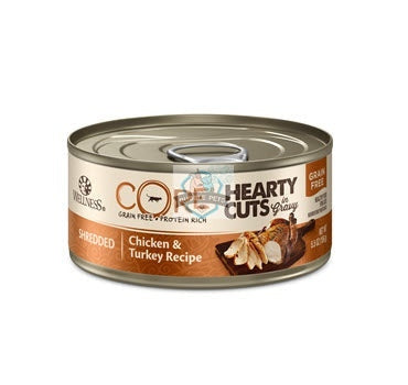 Wellness CORE Hearty Cuts in Gravy Shredded Chicken & Turkey Recipe Canned Cat Food