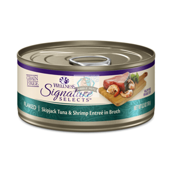 Wellness CORE Signature Selects Flaked Skipjack Tuna with Shrimp Entree in Broth Canned Cat Food