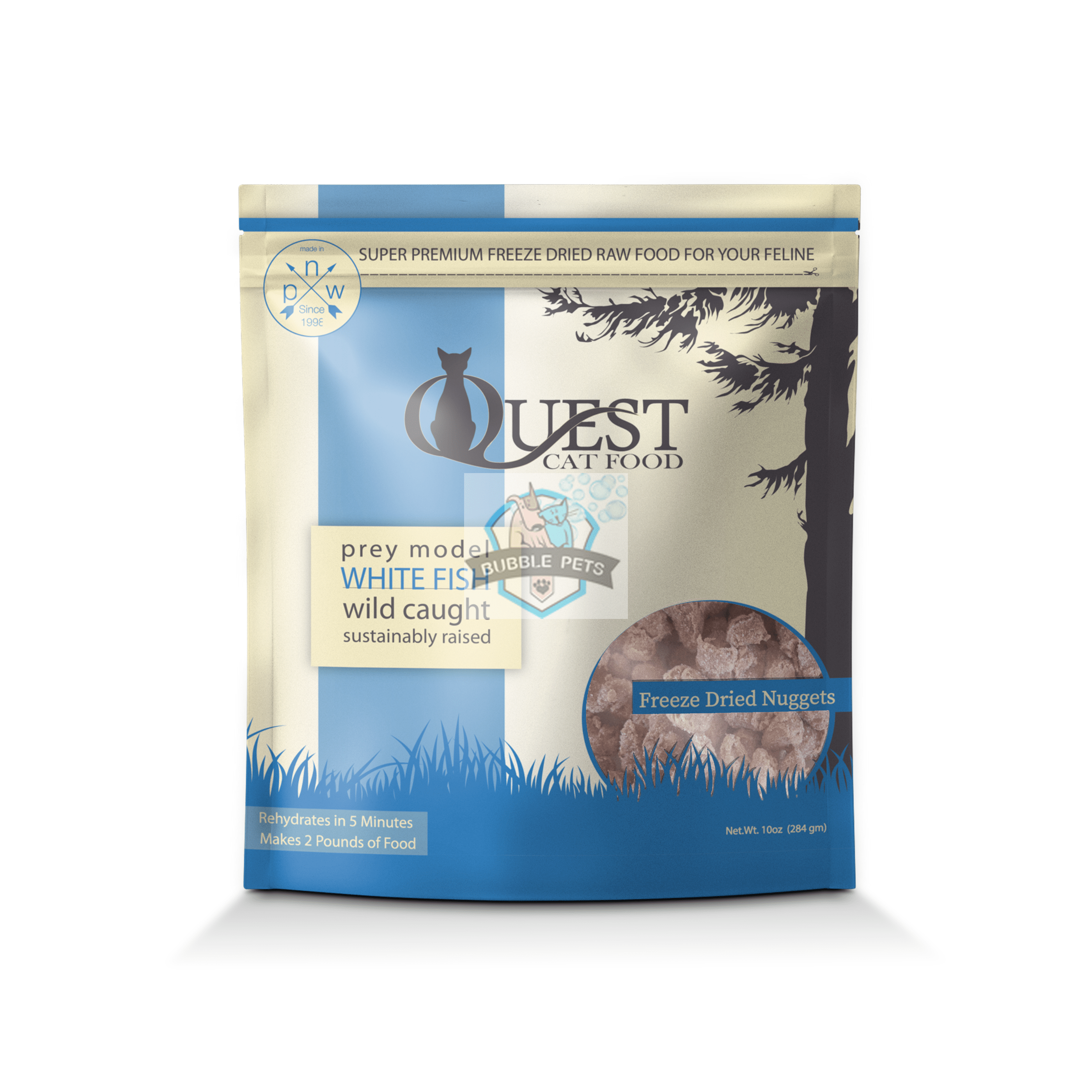 Quest Real Food Freeze Dried White Fish Bite Size Nuggets Cat Food
