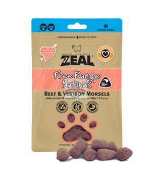 Zeal Free Range Freeze Dried Beef & Venison Morsels Dog Cat Treats (Buy 2 Get 1 Free)