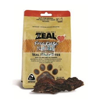 Zeal Dried Free Range Veal Meaty Bites Dog Treats (Buy 2 Get 1 Free)