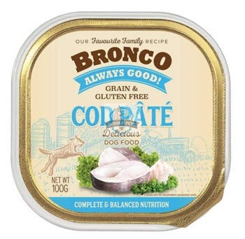 Bronco Cod Pate Adult Grain-Free Tray Dog Food