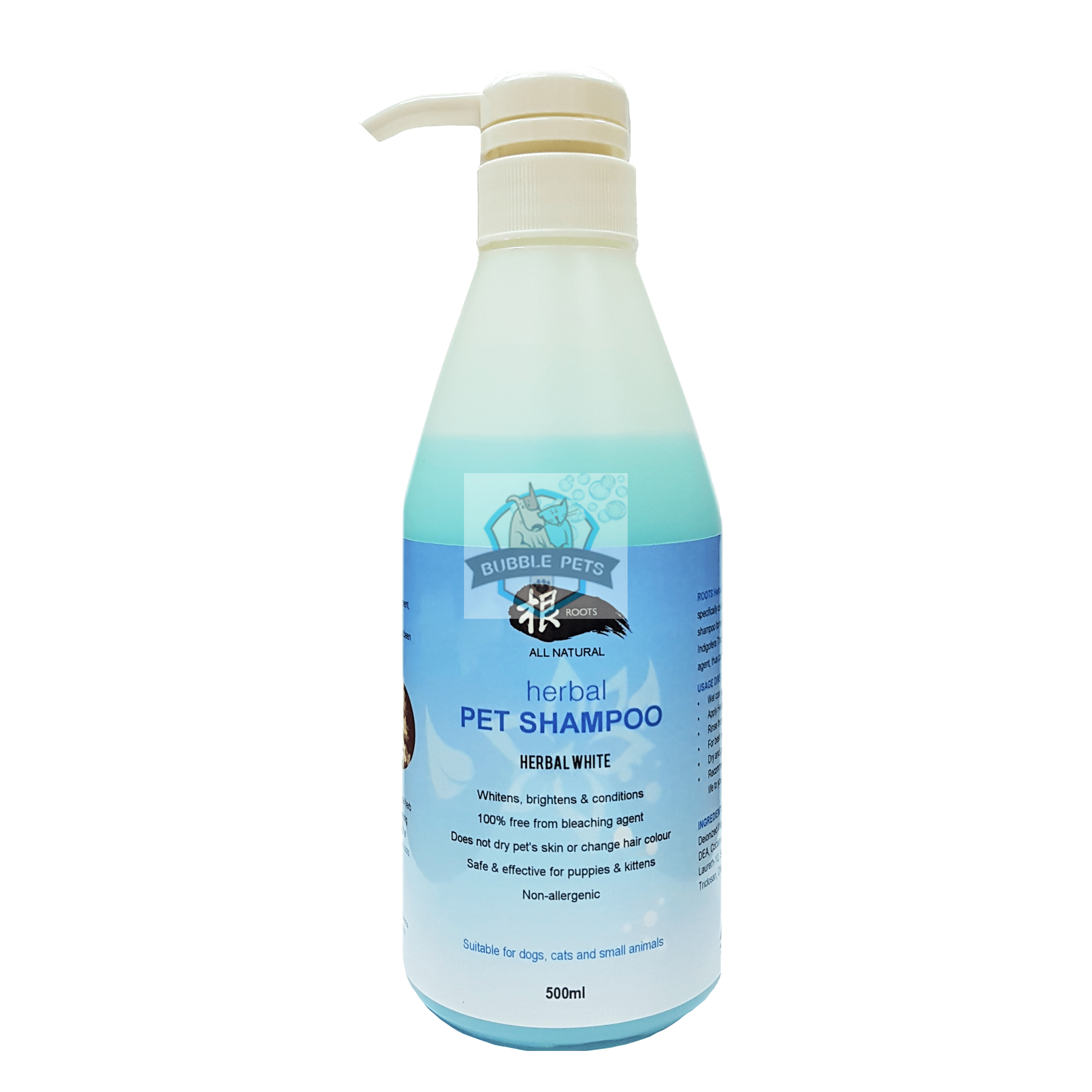 Roots Herbal White GEN Herbal Shampoo for Dogs Cats