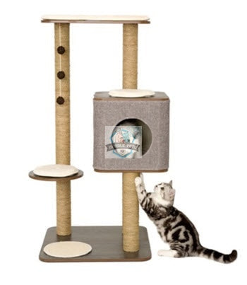 Lulu’s World Lu-Cubox High Base Cat Furniture in Oak Color