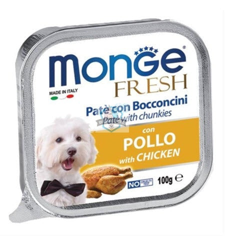 Monge Fresh Chicken Pâté with Chunkies Tray Dog Food
