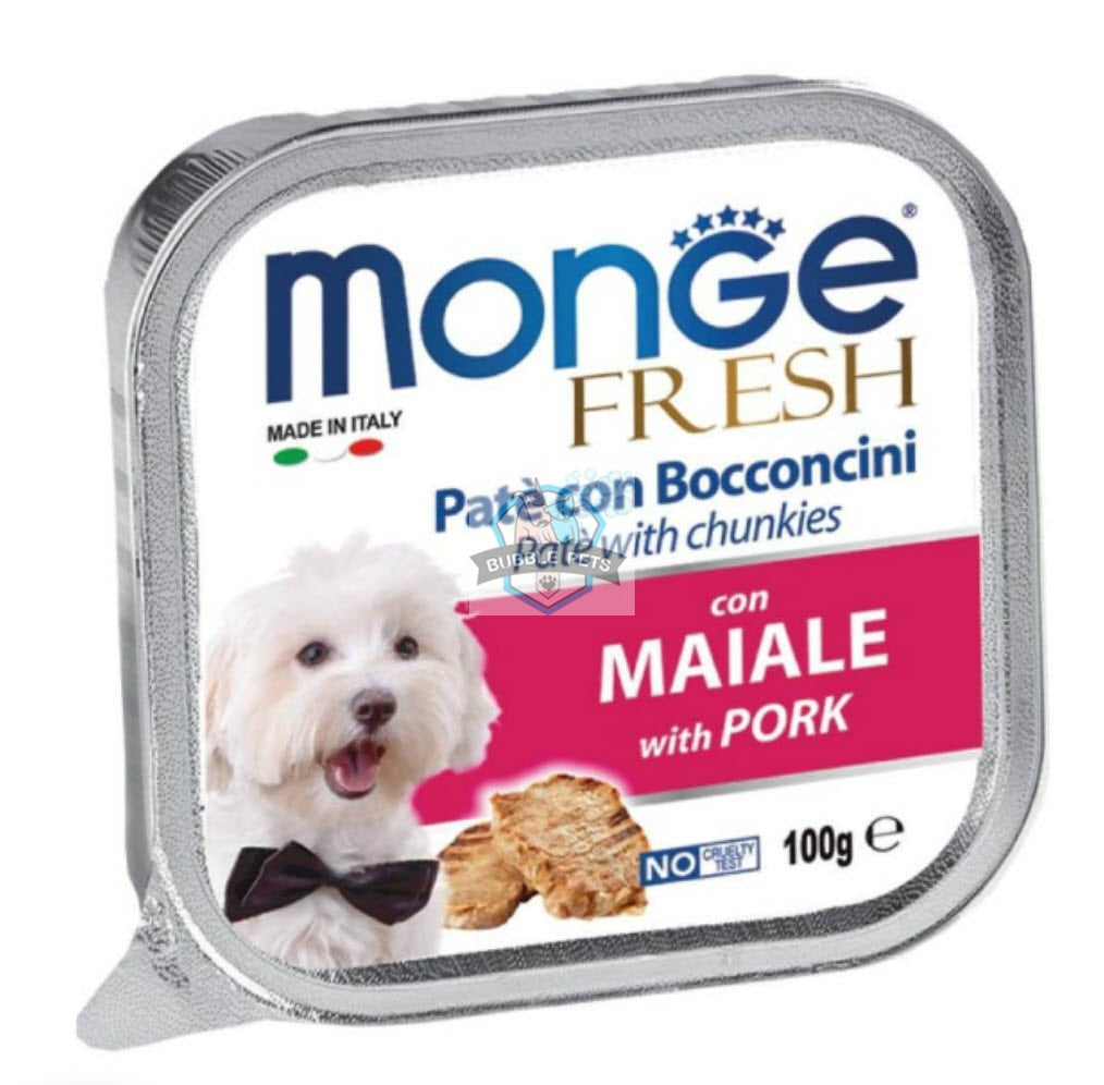 Monge Fresh Pork Pâté with Chunkies Tray Dog Food