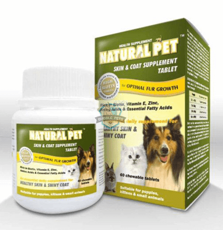 Natural Pet Skin & Coat Supplement Tablets
