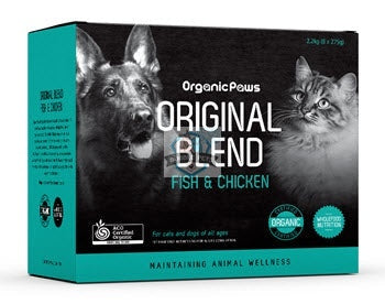 Organic Paws ORIGINAL BLEND Fish & Chicken Frozen Raw Cat & Dog Food