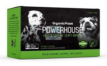 Organic Paws POWERHOUSE Goat & Lamb with Leafy Greens Frozen Raw Dog Food