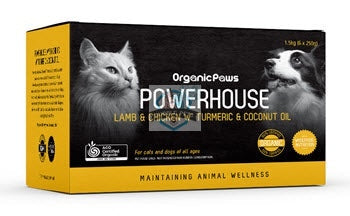 Organic Paws POWERHOUSE Lamb & Chicken with Turmeric & Coconut Oil Frozen Raw Cat & Dog Food