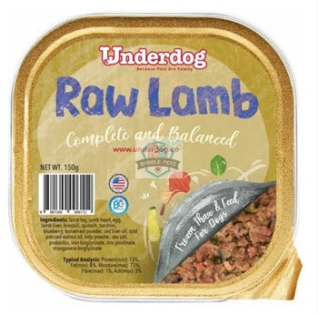 Underdog Raw Lamb Complete & Balanced Frozen Dog Food